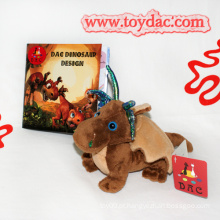 Brinquedo e livro originais do dinossauro da peluche